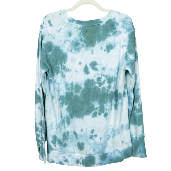 SWEATY BETTY After Class Sweatshirt Green Tie Dye Long Sleeve Step Hem Womens XS - Picture 3 of 4